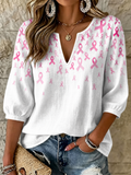Women's Breast Cancer Awareness Printed Casual Top
