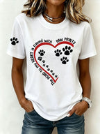 Women's Heart and Paw Print T-Shirt