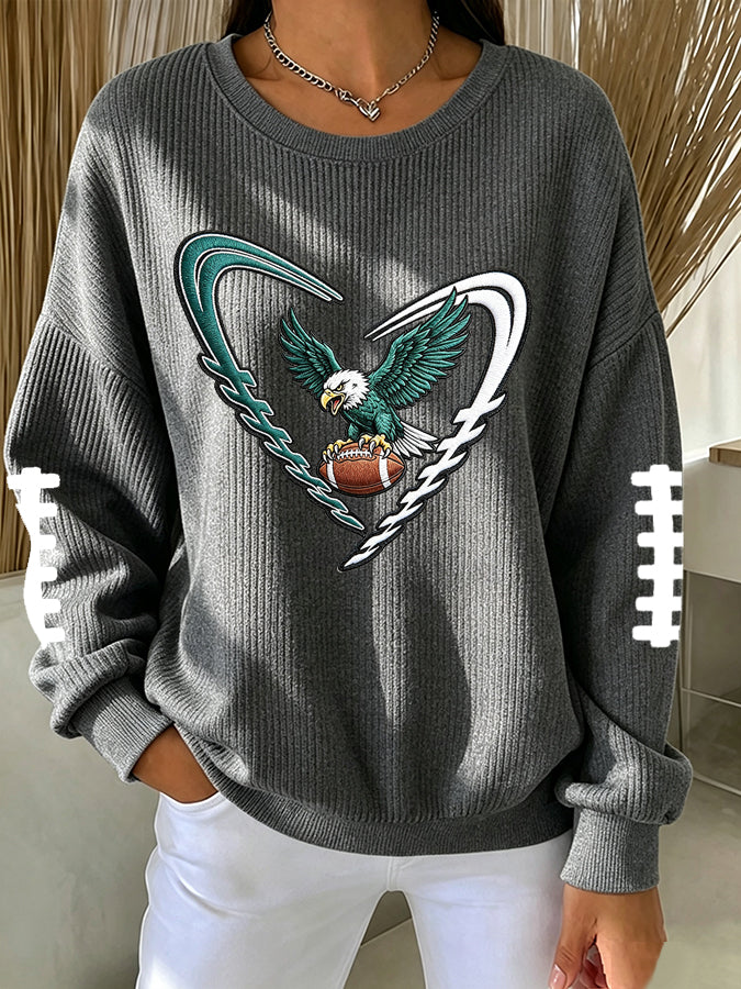 Women'S Football Print Casual Sweatshirt