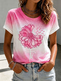 Women's Casual Breast Cancer Promotion Pink Art T-Shirt