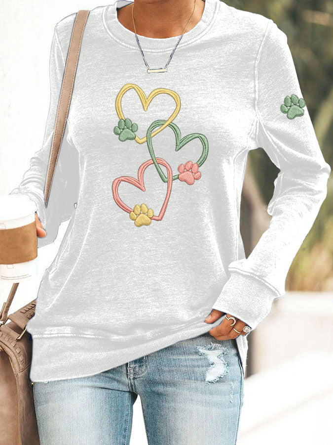 Women's Heart Paw printed hoodie