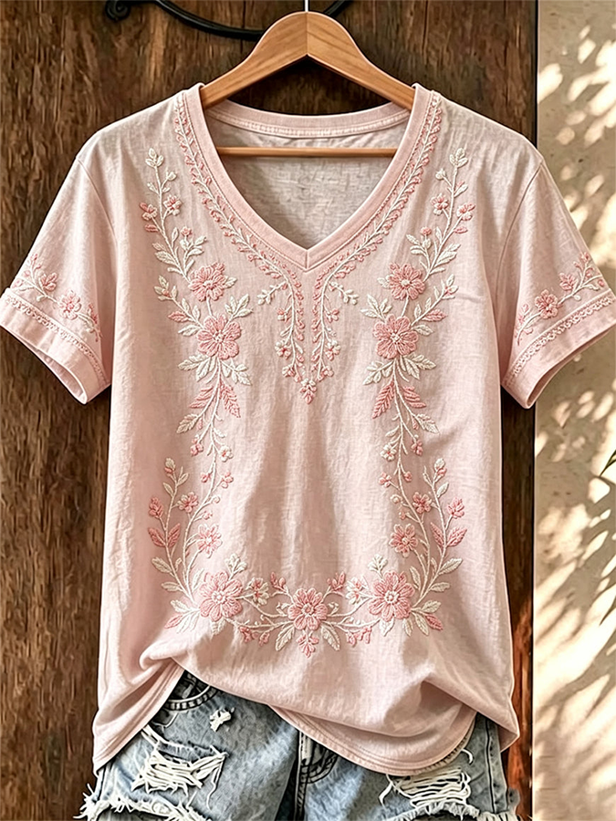 Women's Breast Cancer Awareness Print Casual T-shirt