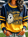 Women'S Retro Football Round Neck Sports Hoodie