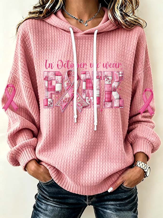 Women'S Casual Pink Style Hoodie