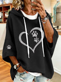 Women'S Vintage Paw Print Hoodie