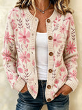Women's Casual Floral Knitted Cardigan Top