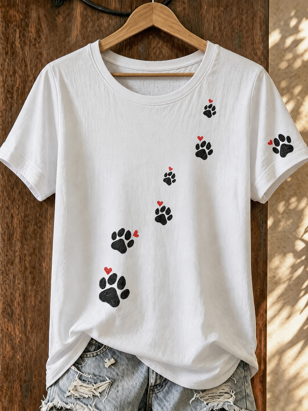 Women's Cat Claw Printed Casual T-Shirt