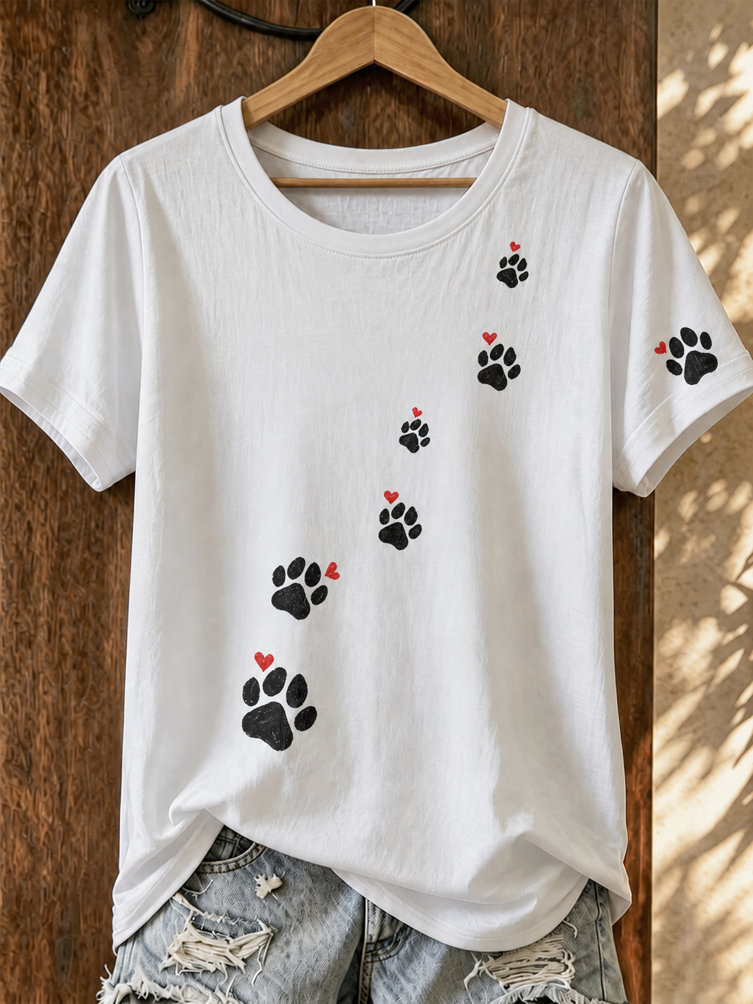 Women's Cat Claw Printed Casual T-Shirt