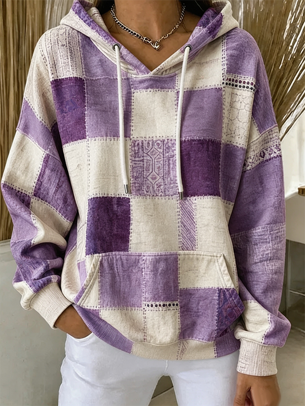 Women's Vintage Hoodie Geometric Hoodie