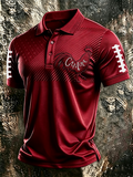 Men's Football Sports Casual Polo Shirt
