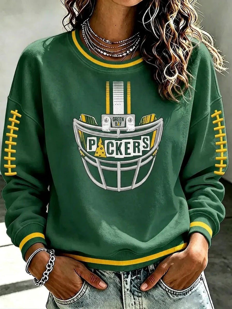 Women's Football Print Casual Sweatshirt