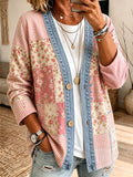 Women'S Floral Print Casual Cardigan