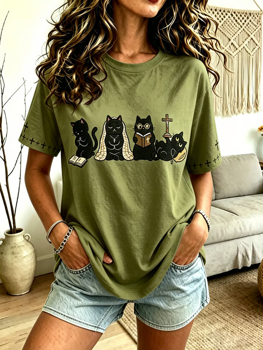 Women's _Faith_ Cat-Print Top