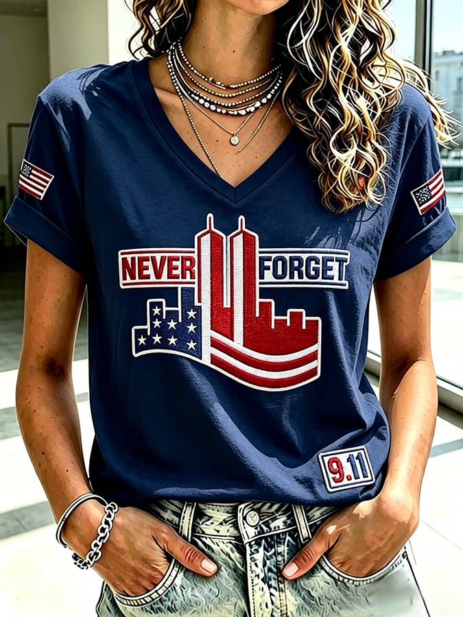 Women's Never Forget September 11 Print T-Shirt
