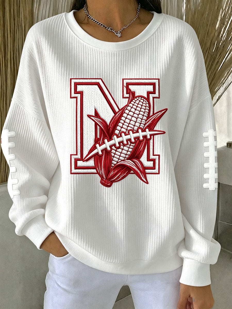 Women'S Football Print Casual Sweatshirt