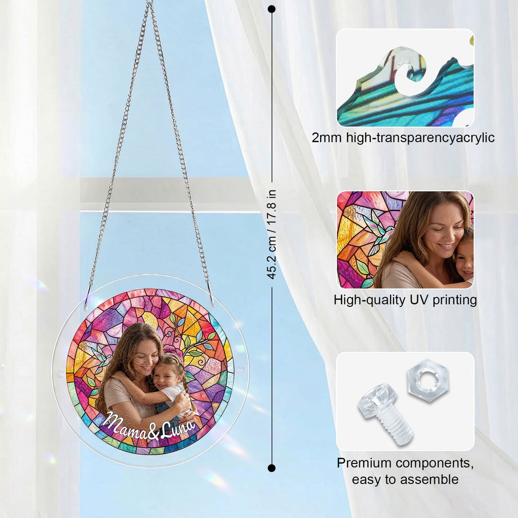 Personalized Acrylic Suncatcher - Rosy Ties of Love