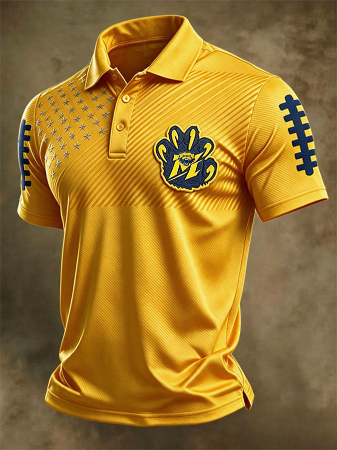 Men's Football Sports Casual Polo Shirt