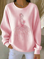 Women'S Pink Art Casual Texture Sportswear