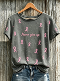 Women'S Breast Cancer Awareness Main Pattern Printed Casual Short-Sleeve T-Shirt