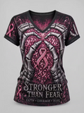 Women'S Breast Cancer Awareness Printed T-Shirt