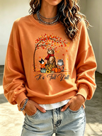 Women's Animals Cat Printed Fashion Casual Sweatshirt