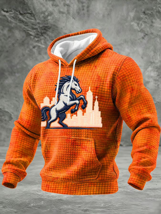 Men'S casual Printed Hooded Sweatshirt