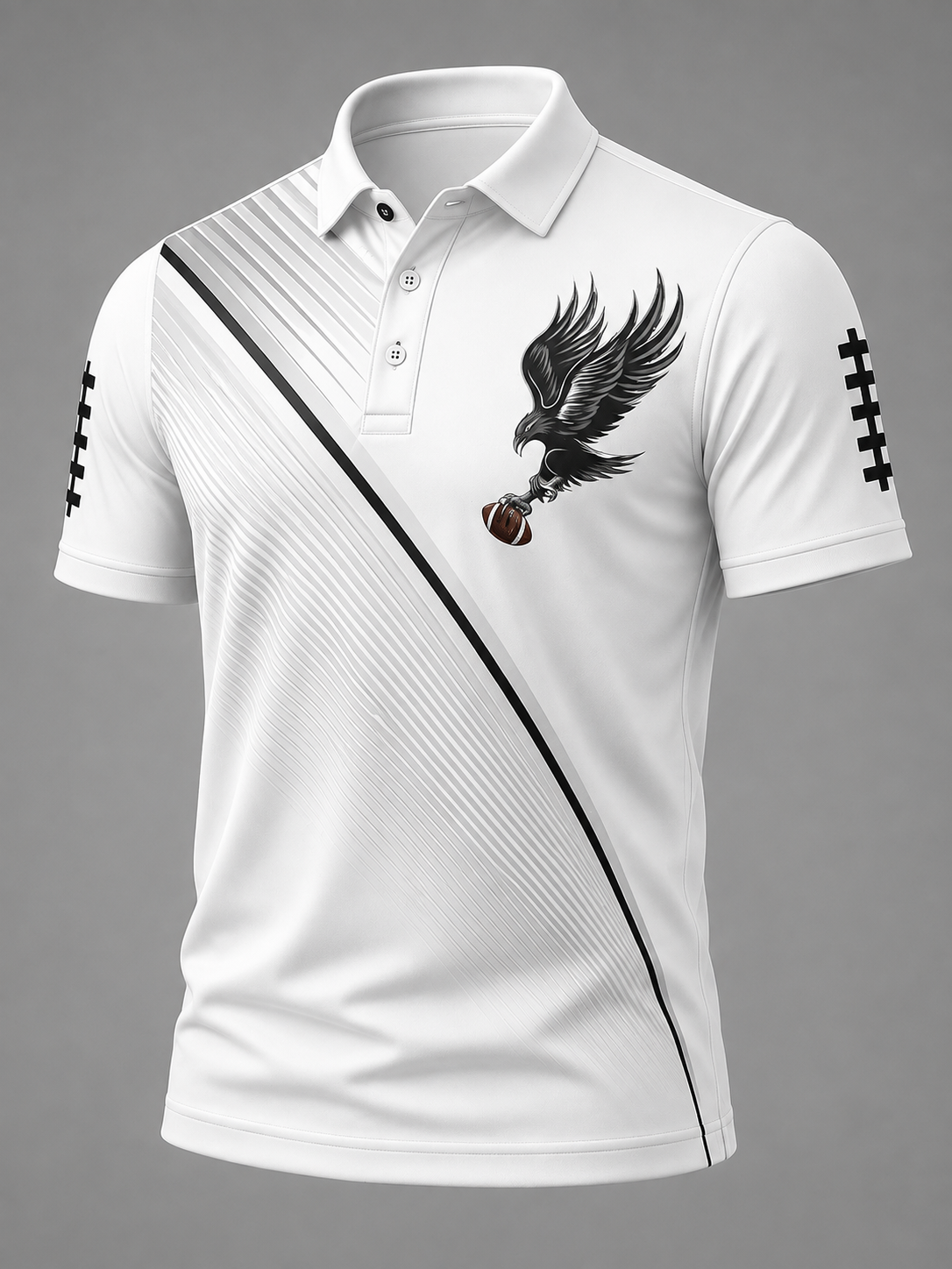 Men'S Football  Print Casual Polo
