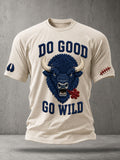 Men's football printed short sleeved T-shirt