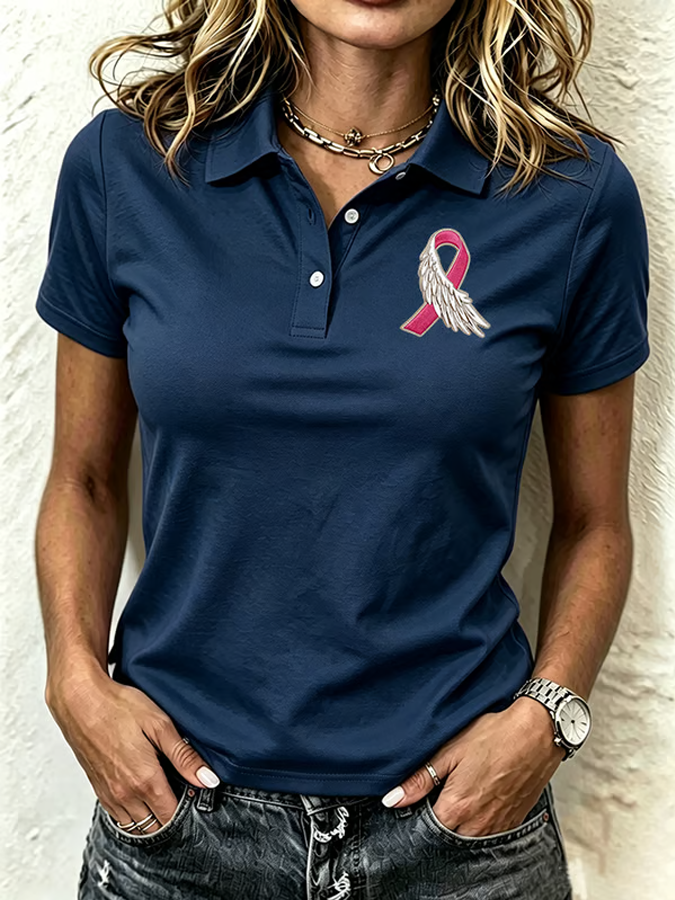 Women'S Breast Cancer Slogan Polo Shirt