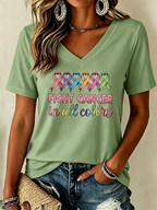 Women'S Cancer Awareness Print Short-Sleeve T-Shirt