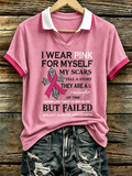 Retro Pink Patterned Casual Short-Sleeved T-Shirt