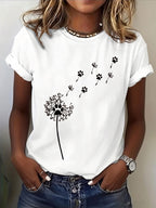 Women'S Paw Print Casual T-Shirt