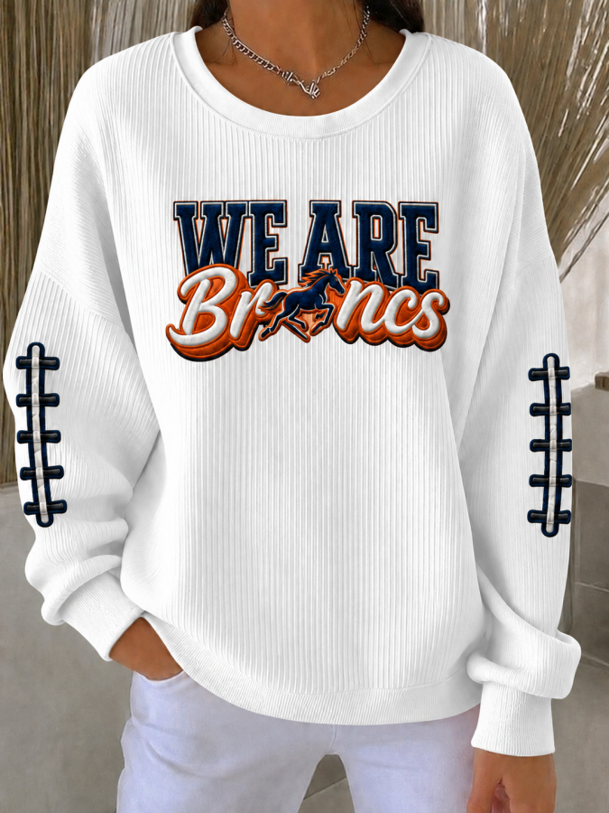 Women'S Football Fans Print Casual Sweatshirt