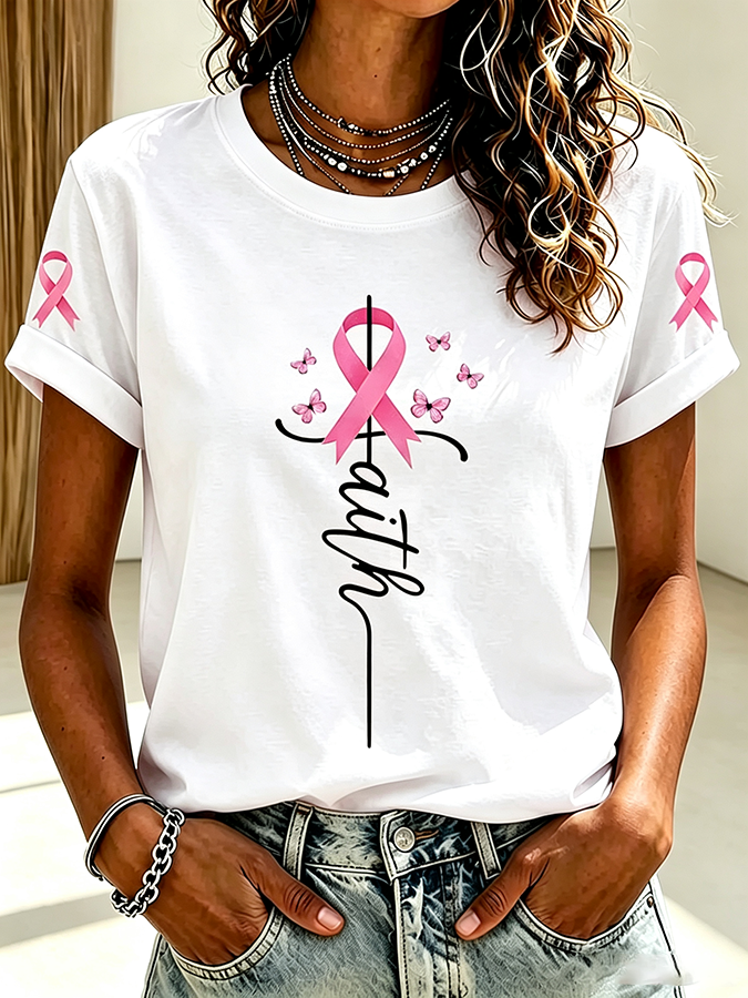 Women's Breast Cancer Awareness  Print Tee