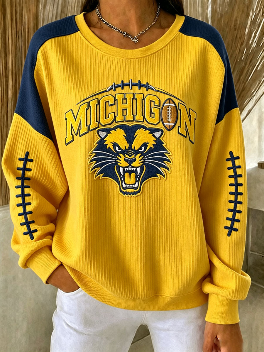 Women'S Football Print Casual Sweatshirt