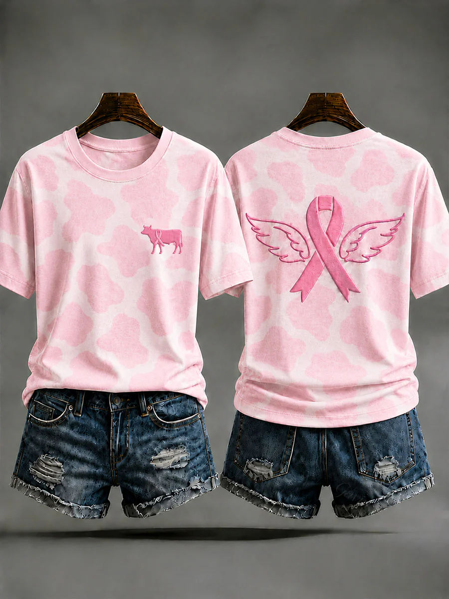 Women'S Animal Print Breast Cancer Prevention T-Shirt