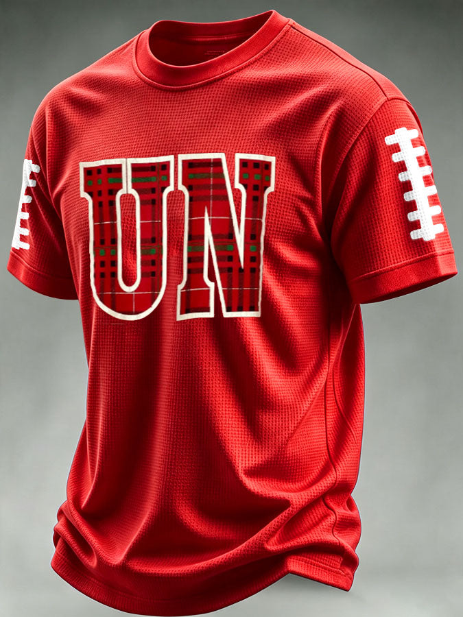 Men'S Football Print Waffle T-Shirt