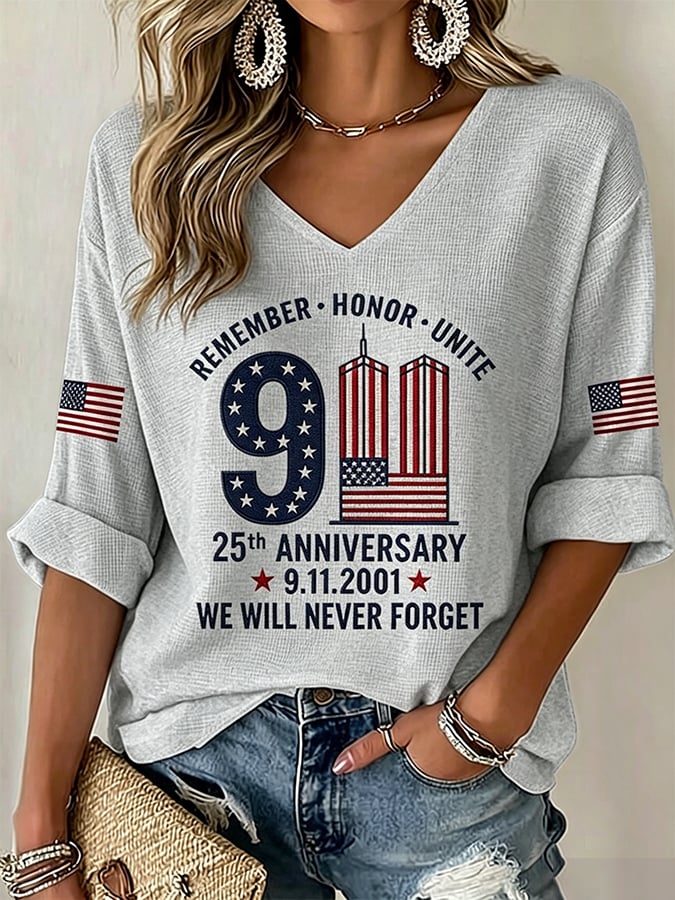 Women's Never Forget September 11 Print T-Shirt