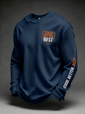 Men's Football Good Better Best Print Men's Waffle Crewneck Sweatshirt