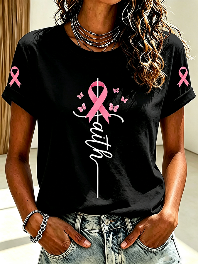 Women's Breast Cancer Awareness  Print Tee