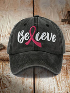 Unisex Breast Cancer Awareness Floral Hat