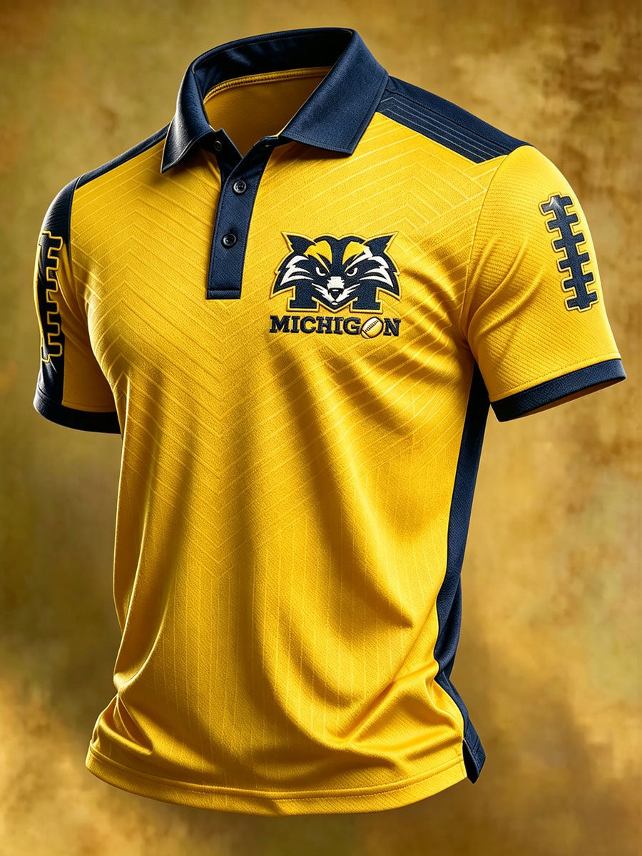 Men's Football Sports Casual Polo Shirt