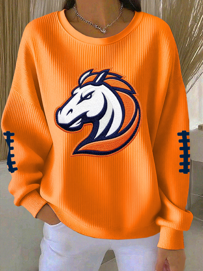 Women'S Football Print Casual Sweatshirt