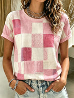 Women's Retro Casual Plaid T-Shirt