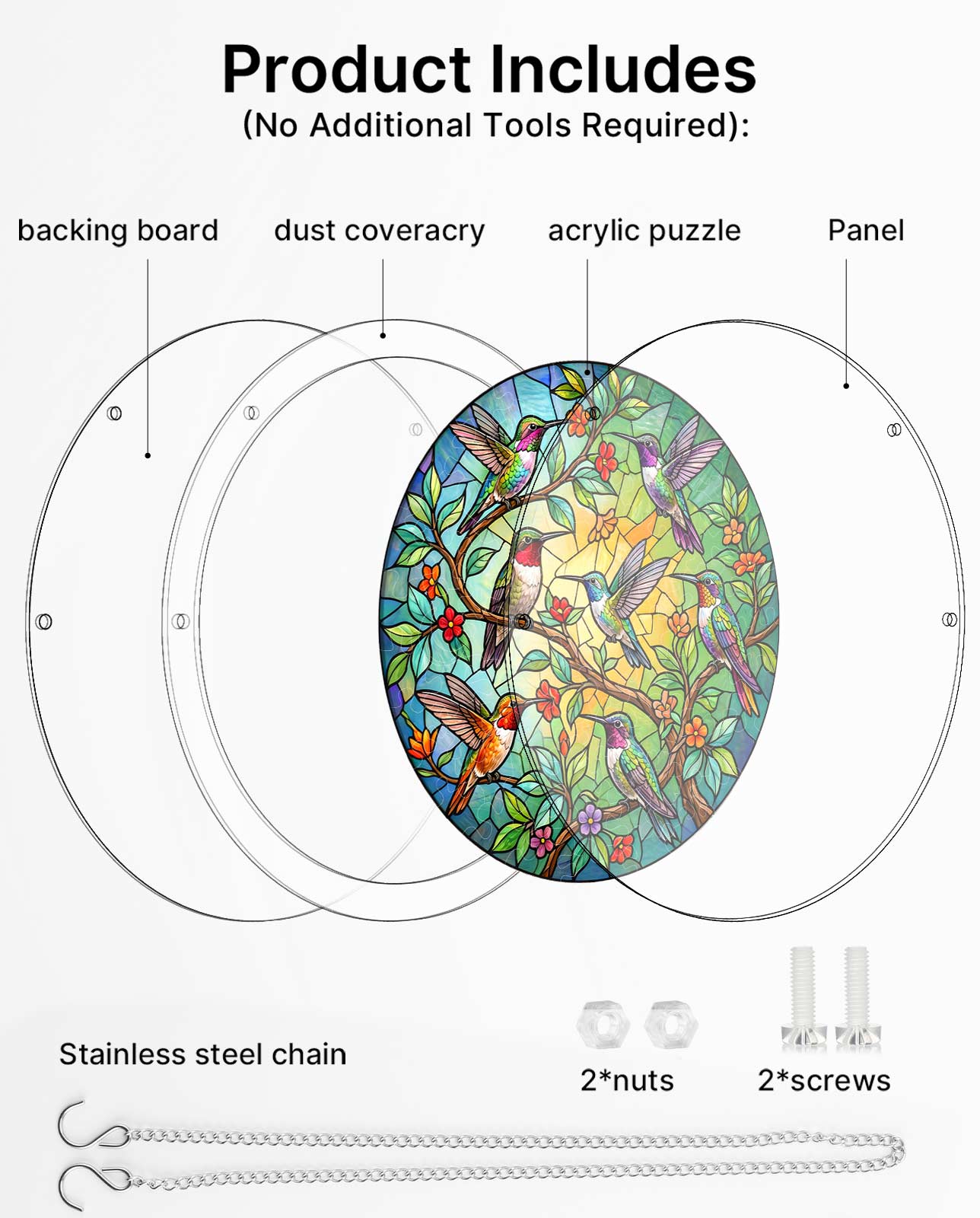 Acrylic Jigsaw Puzzle Suncatcher - Emerald Forest Prism