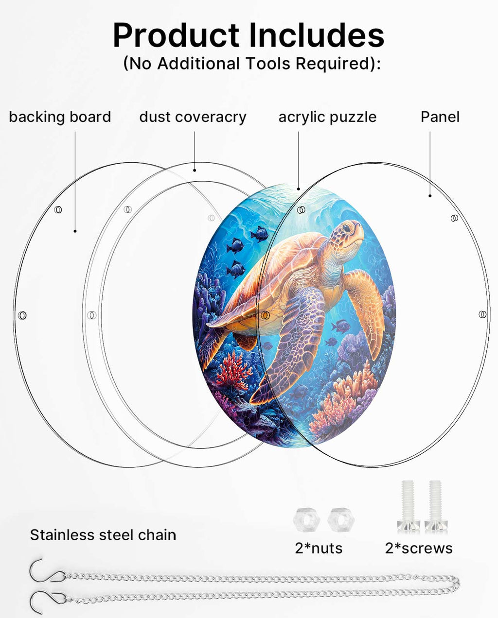 Acrylic Jigsaw Puzzle Suncatcher - Starsea Turtle