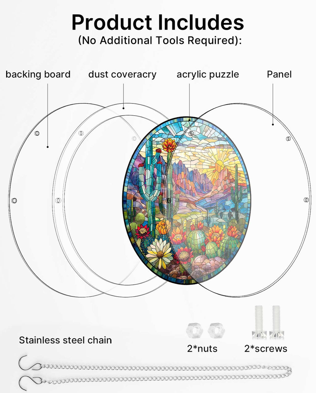 Acrylic Jigsaw Puzzle Suncatcher - Wilderness Bloom