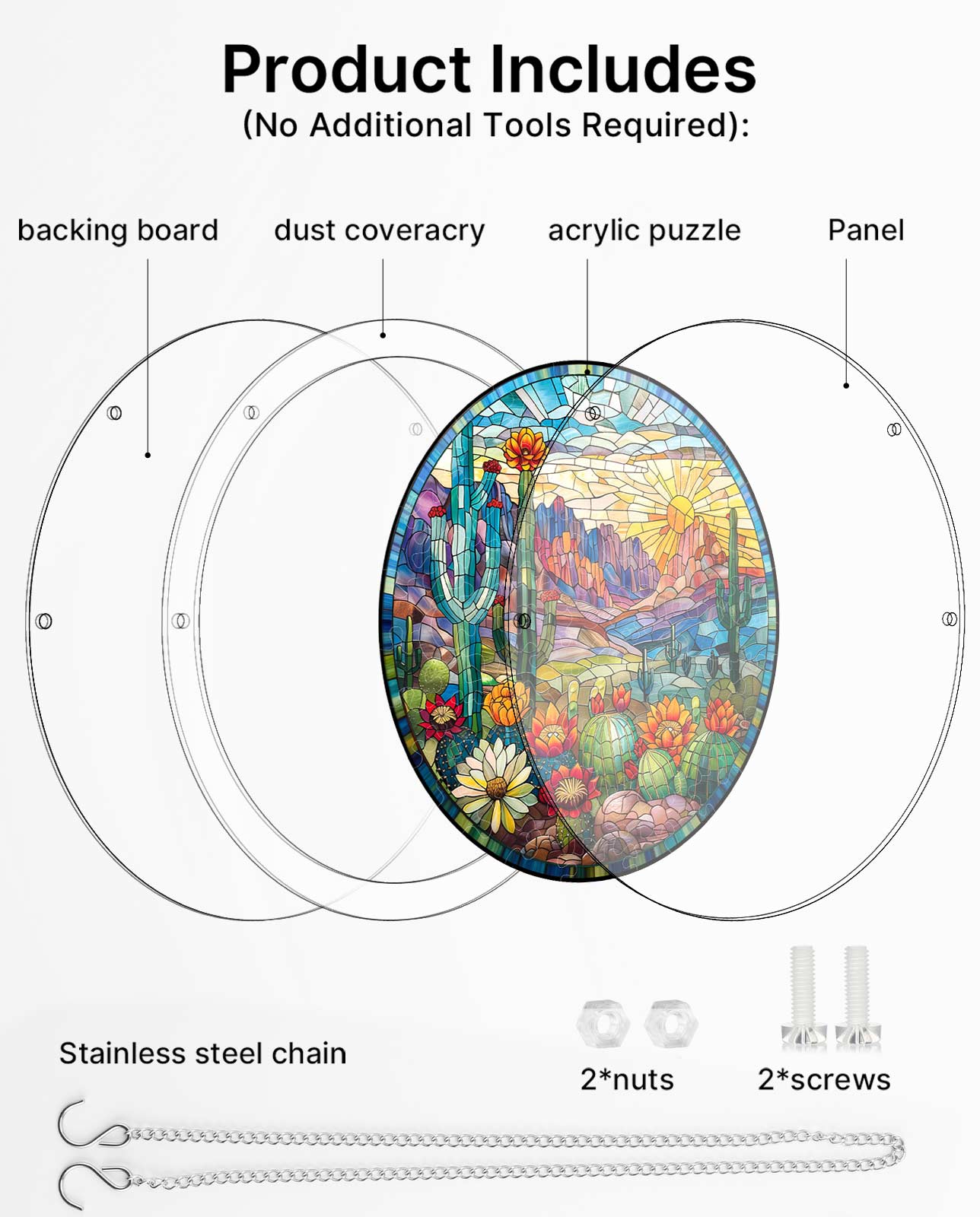 Acrylic Jigsaw Puzzle Suncatcher - Wilderness Bloom