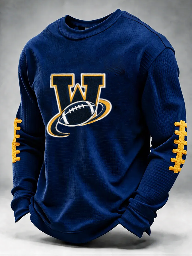 Men'S Football Printed Waffle T-Shirt