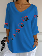 Women's Paw Print Casual T-shirt